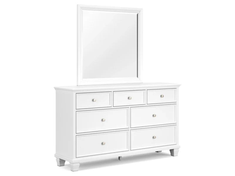 Fortman Queen Panel Bed with Mirrored Dresser - Image 2